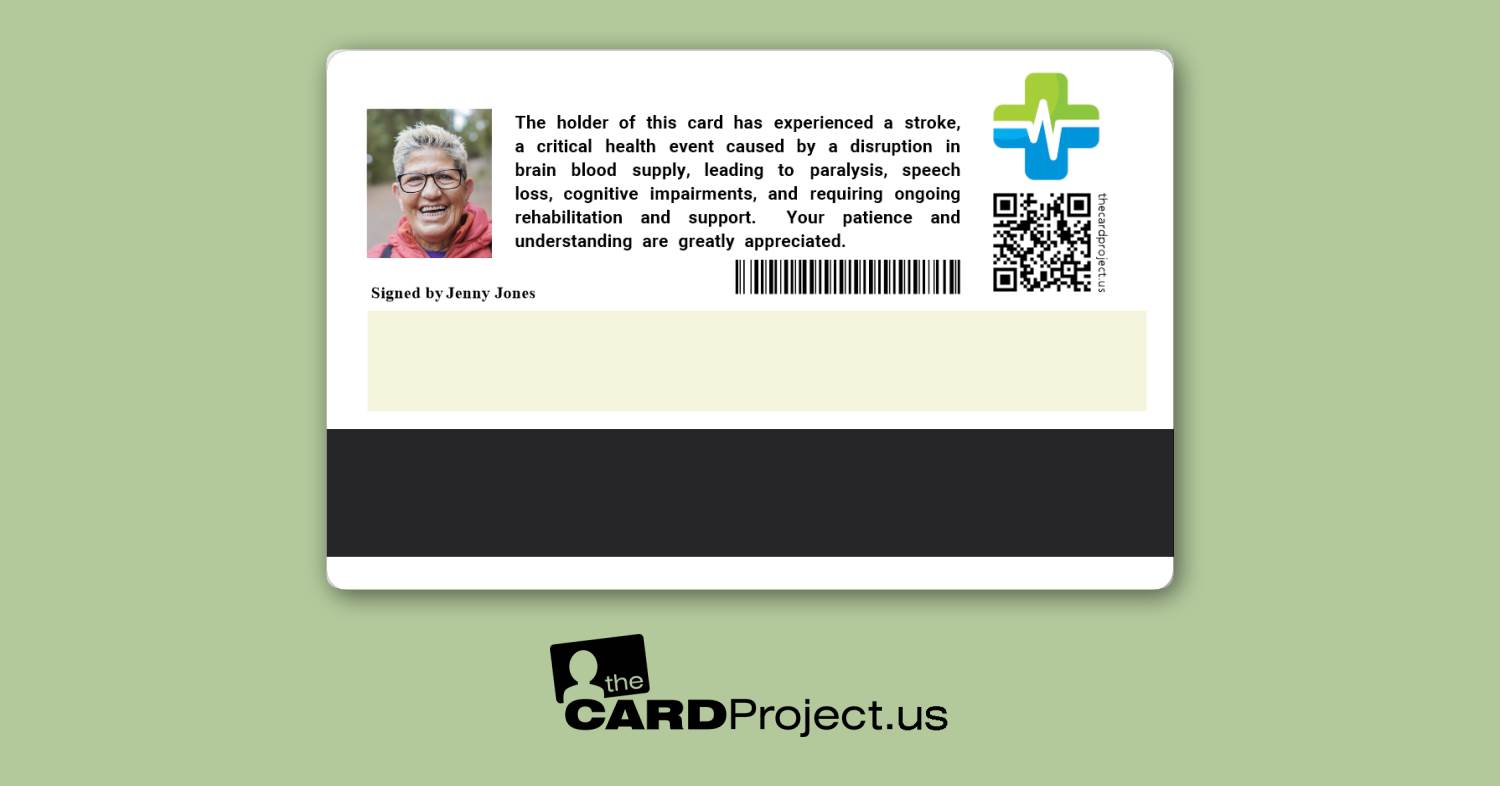 Stroke Premium Medical Card (REAR)